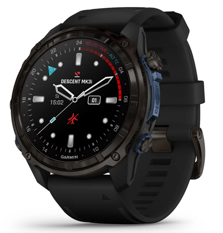 Garmin Descent™ Mk3i – 51 mm, Carbon grey DLC titanium with black silicone band