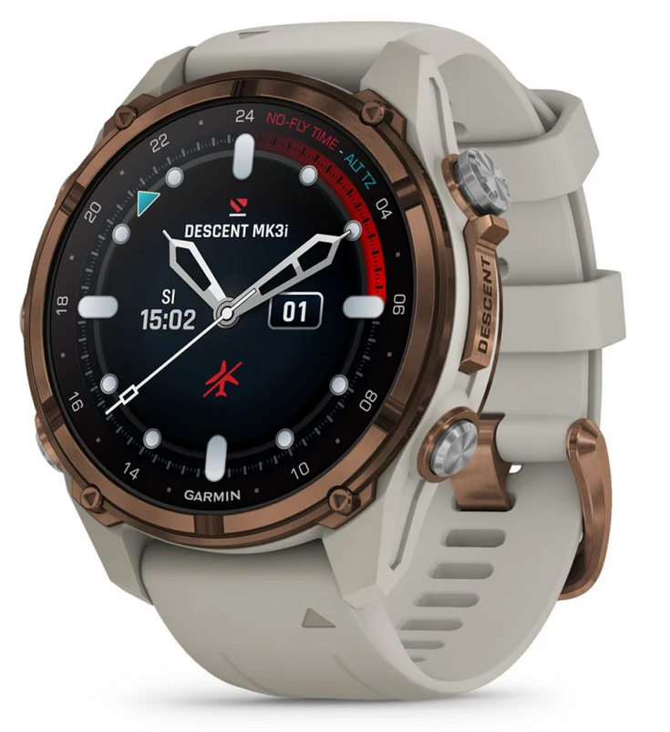 Descent™ Mk3i – 43 mm, Bronze PVD titanium with French grey silicone band