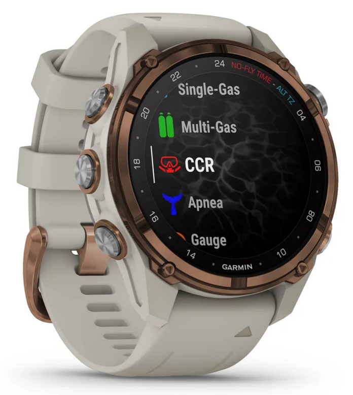 Descent™ Mk3i – 43 mm, Bronze PVD titanium with French grey silicone band