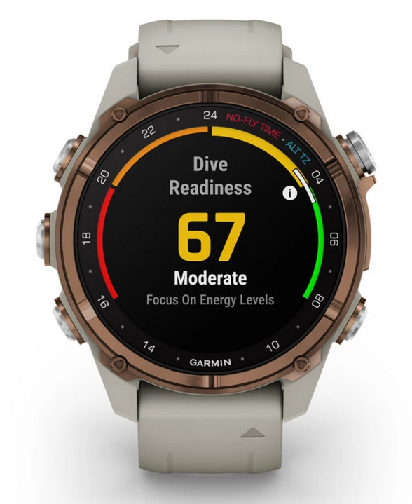 Descent™ Mk3i – 43 mm, Bronze PVD titanium with French grey silicone band