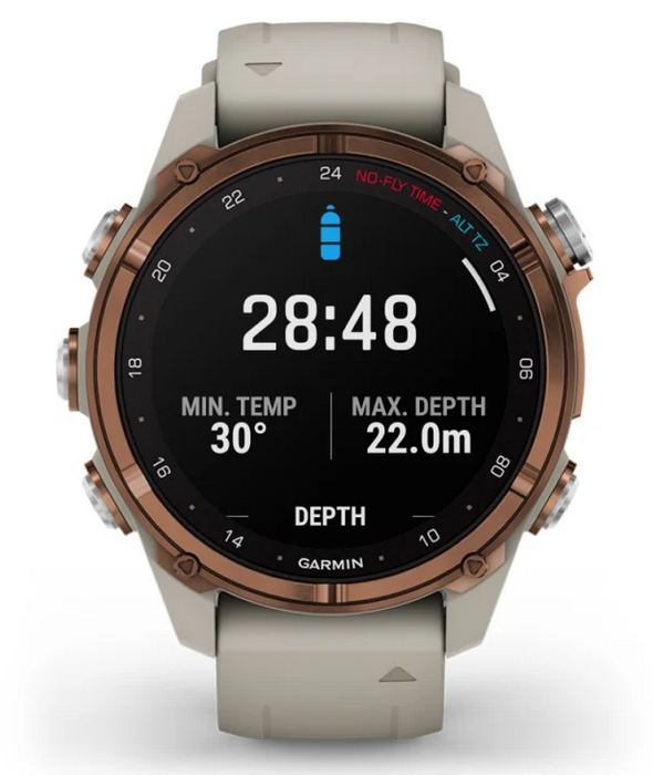 Descent™ Mk3i – 43 mm, Bronze PVD titanium with French grey silicone band