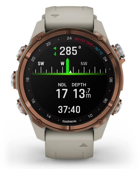 Descent™ Mk3i – 43 mm, Bronze PVD titanium with French grey silicone band