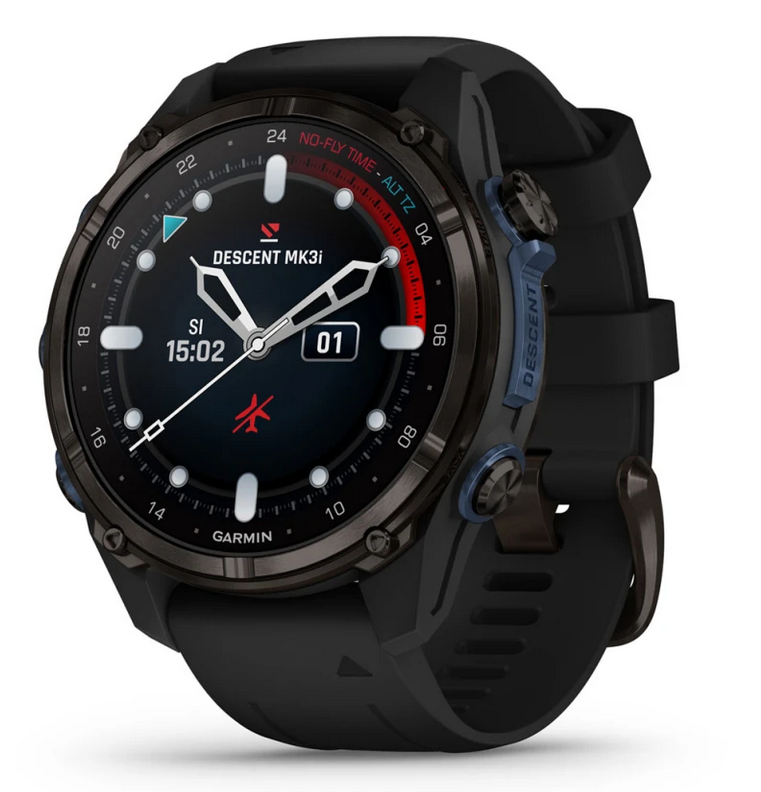 Descent™ Mk3i – 43 mm, Carbon grey DLC titanium with black silicone band