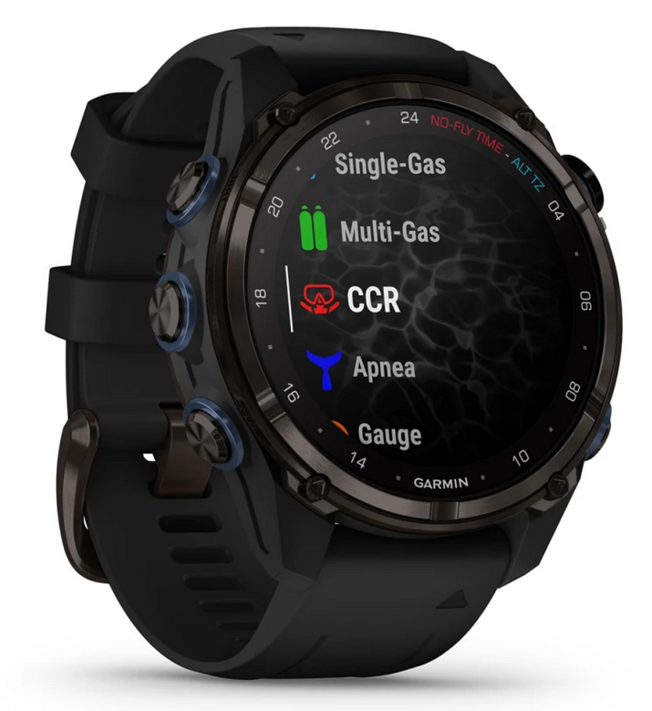 Descent™ Mk3i – 43 mm, Carbon grey DLC titanium with black silicone band