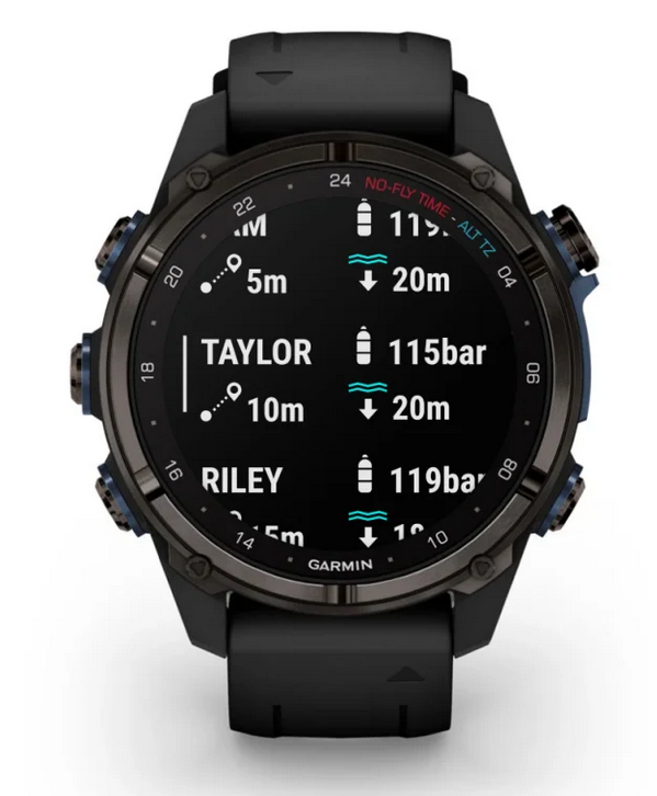 Descent™ Mk3i – 43 mm, Carbon grey DLC titanium with black silicone band