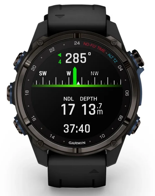 Descent™ Mk3i – 43 mm, Carbon grey DLC titanium with black silicone band