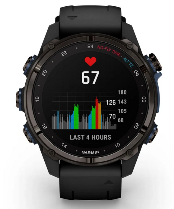 Descent™ Mk3i – 43 mm, Carbon grey DLC titanium with black silicone band