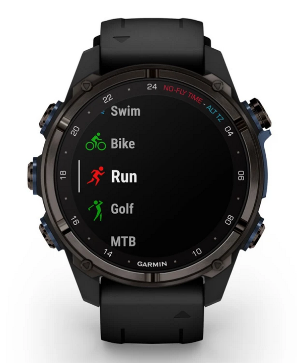 Descent™ Mk3i – 43 mm, Carbon grey DLC titanium with black silicone band