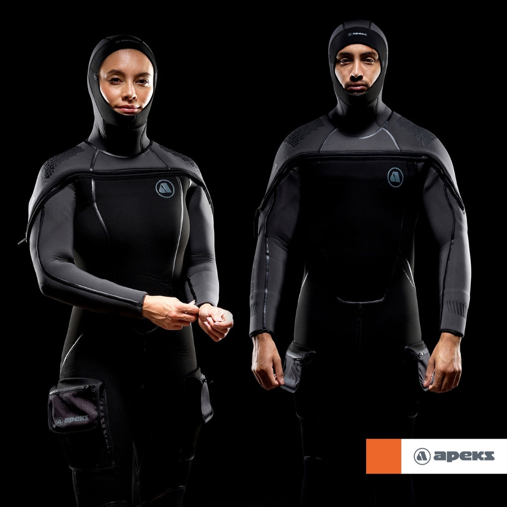 Apeks ThermiQ 8/7mm semi-dry wetsuit - mens & womens