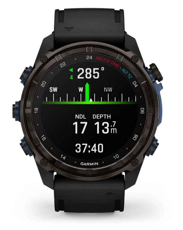 Garmin Descent Mk3i 51 mm Carbon grey DLC titanium with black sili Indepth Scuba