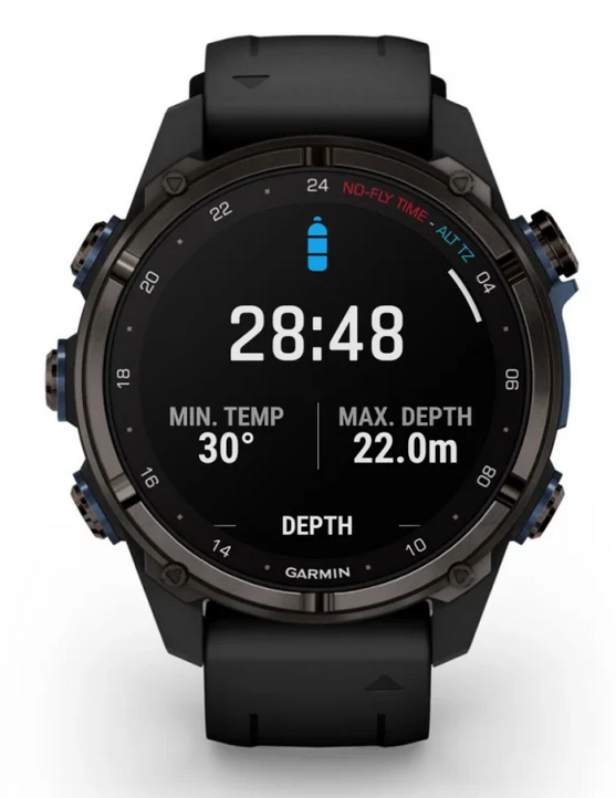 Descent Mk3i 43 mm Carbon grey DLC titanium with black silicone ba Indepth Scuba