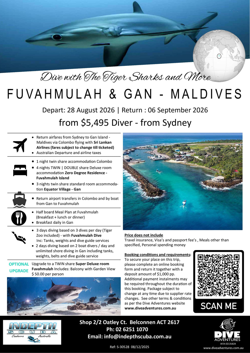 Dive Fuvahmulah & Gan, Maldives - 28th August to 6th September 2026 (deposit)